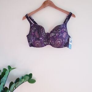 ADDITION ELLE Lingerie  BNWT Contour Bra - Paisley Print Purple - 42C